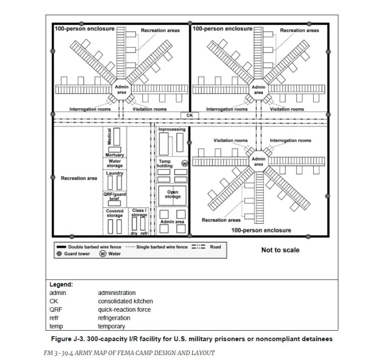 Army map of FEMA camp design and layout