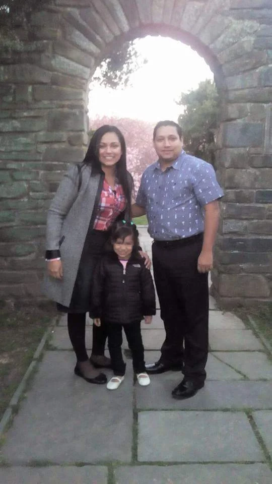 Angelica Zambrano with husband and child 2018