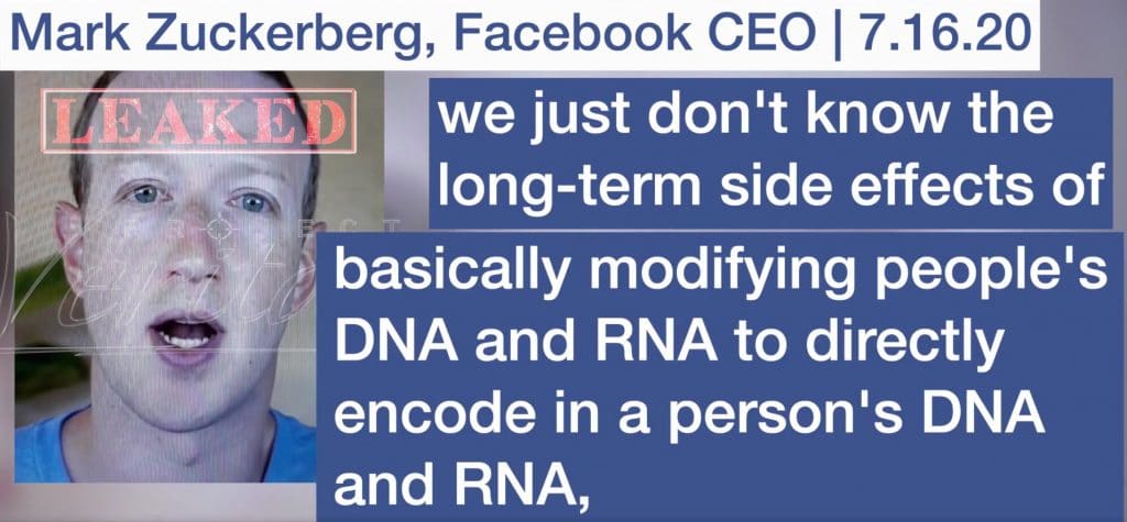 Facebook CEO Mark Zuckerberg leaked - Corona vaccines change your RNA and DNA
