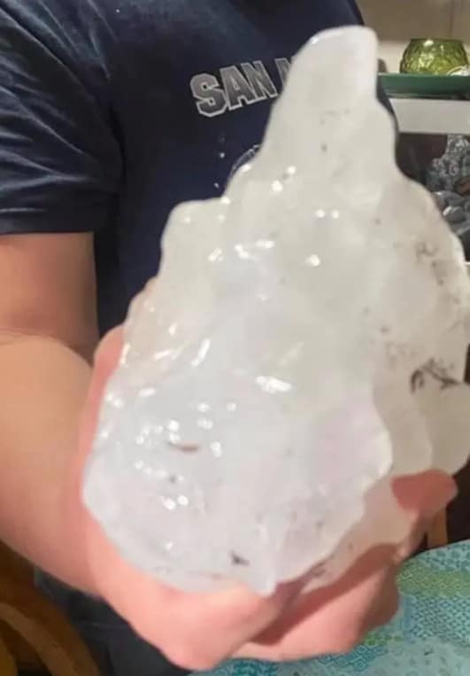 huge Gorilla hailstone, Texas, biggest hailstones in history