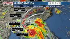 Hurricane Ida upon landfall August 2021