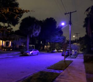 new blue black purple street lights popping up
