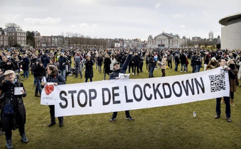 protest against the lockdown - The Netherlands