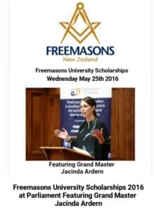 Jacinda Ardern Prime Minister of New Zealand is a Freemason