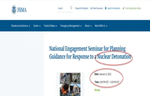 Bombshell - FEMA To Conduct Nuclear Detonation Drill January 6, 2022