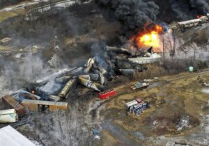 Video shows sparks or flames 20 miles before train derailment in East Palestine