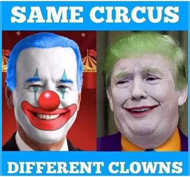 Same circus, different clowns or puppets from the Illuminati - Biden and Trump SHARE