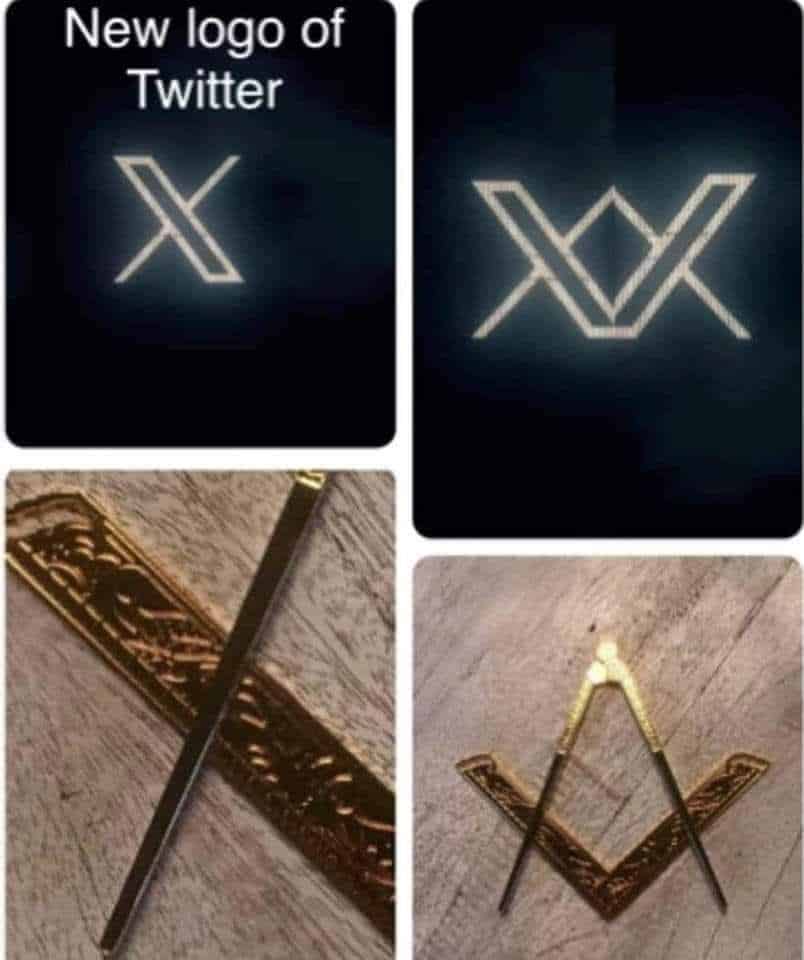 New X logo of Twitter makes or resembles symbol of Freemasonry - X X