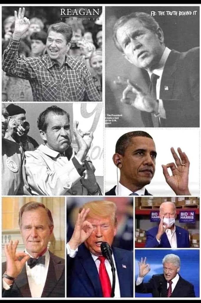 US Presidents making the satanic 666 hand gesture