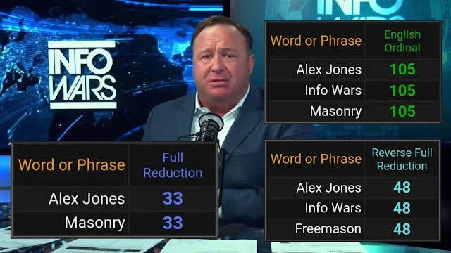 Freemason Alex Jones & INFO WARS decoded GEMATRIA