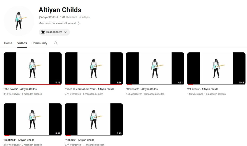 Altiyan Childs or Altiyan Childs taken over by AI on YouTube - pop-rock music and strange music titles