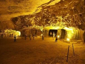 Zedekiah's Cave right under The Temple Mount where Satan's throne is today