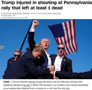 Trump fake staged assassination attempt July 13, 2024