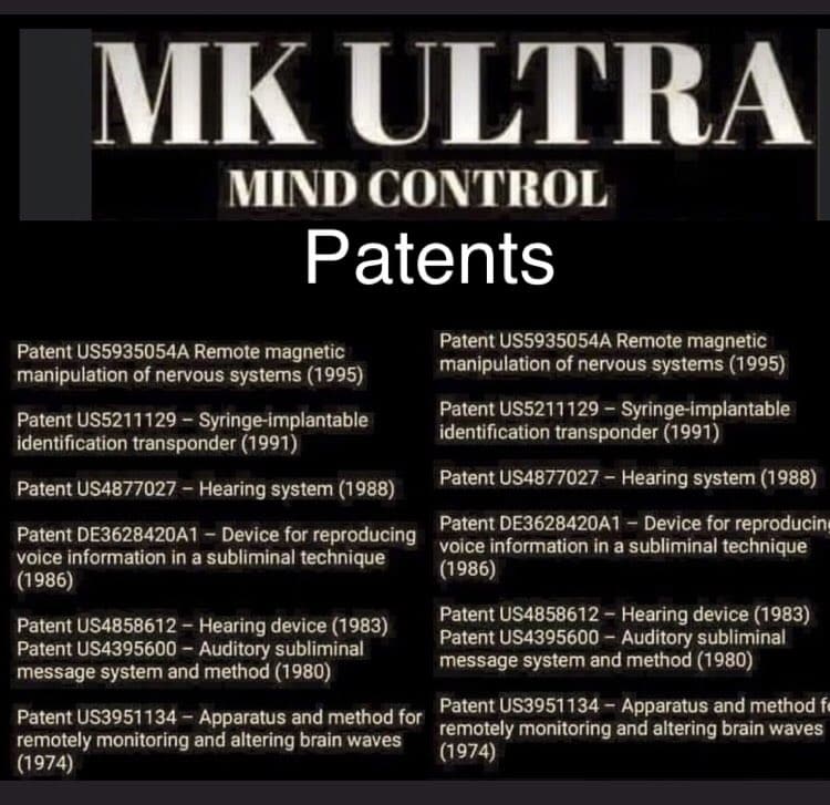 MK ULTRA Mind Control Patents