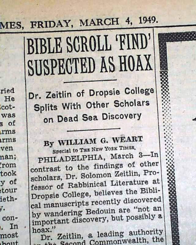 The Dead Sea scrolls - Dode Zee-rollen hoax