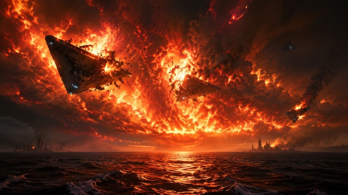 Fire hovering over the sea - UFOs - Vuur zweeft over de zee